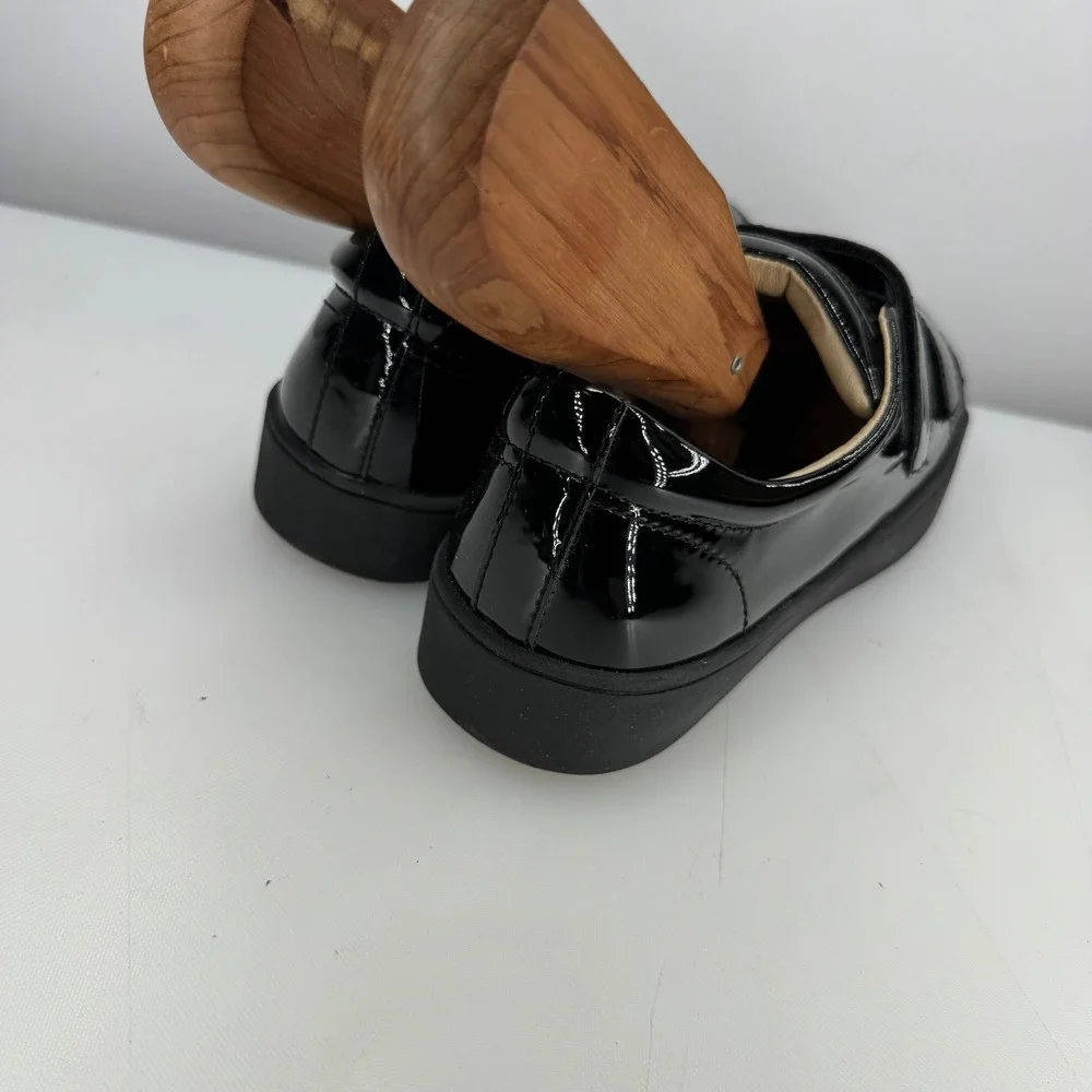 Revitalign Malibu Bella Patent Womens 7.5B Black Triple Strap Orthotic Sneaker
